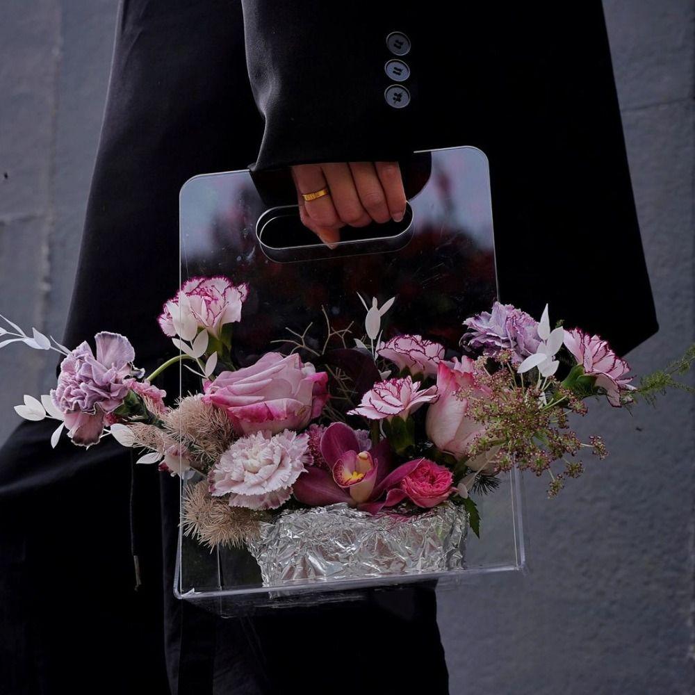 Сумка-букет, упаковочный пакет, многоразовый пакет для цветов, креативная акриловая коробка для цветов, День святого Валентина