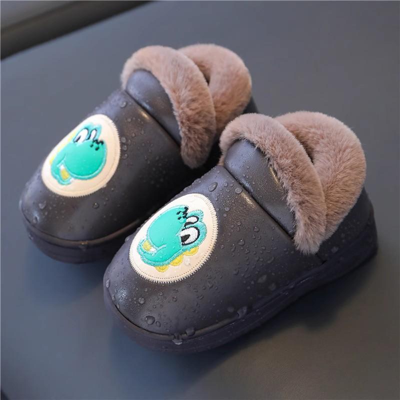 Children's Autumn and Winter Cute Dinosaur Cotton Slippers