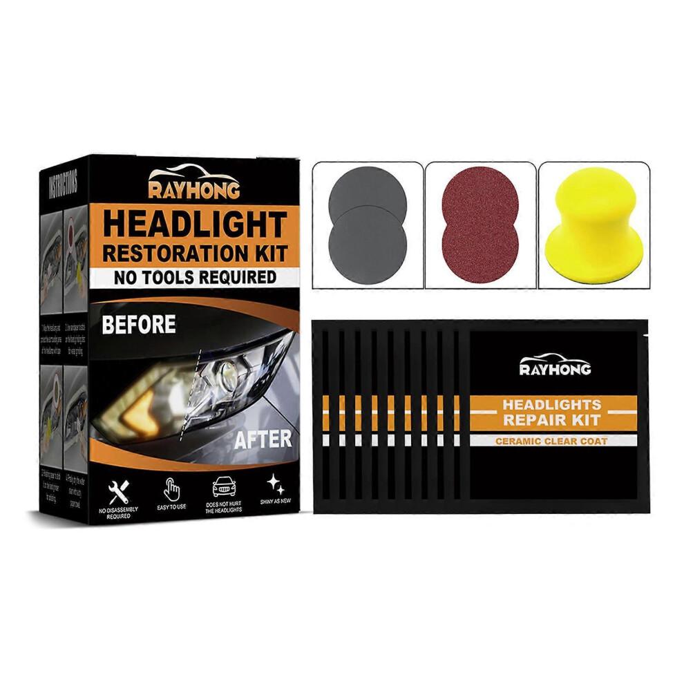 Ceramic Headlight Restoration Kit for Car Lasting Effective Headlight Lamp-shade Repair Agents Car Care Supplies less