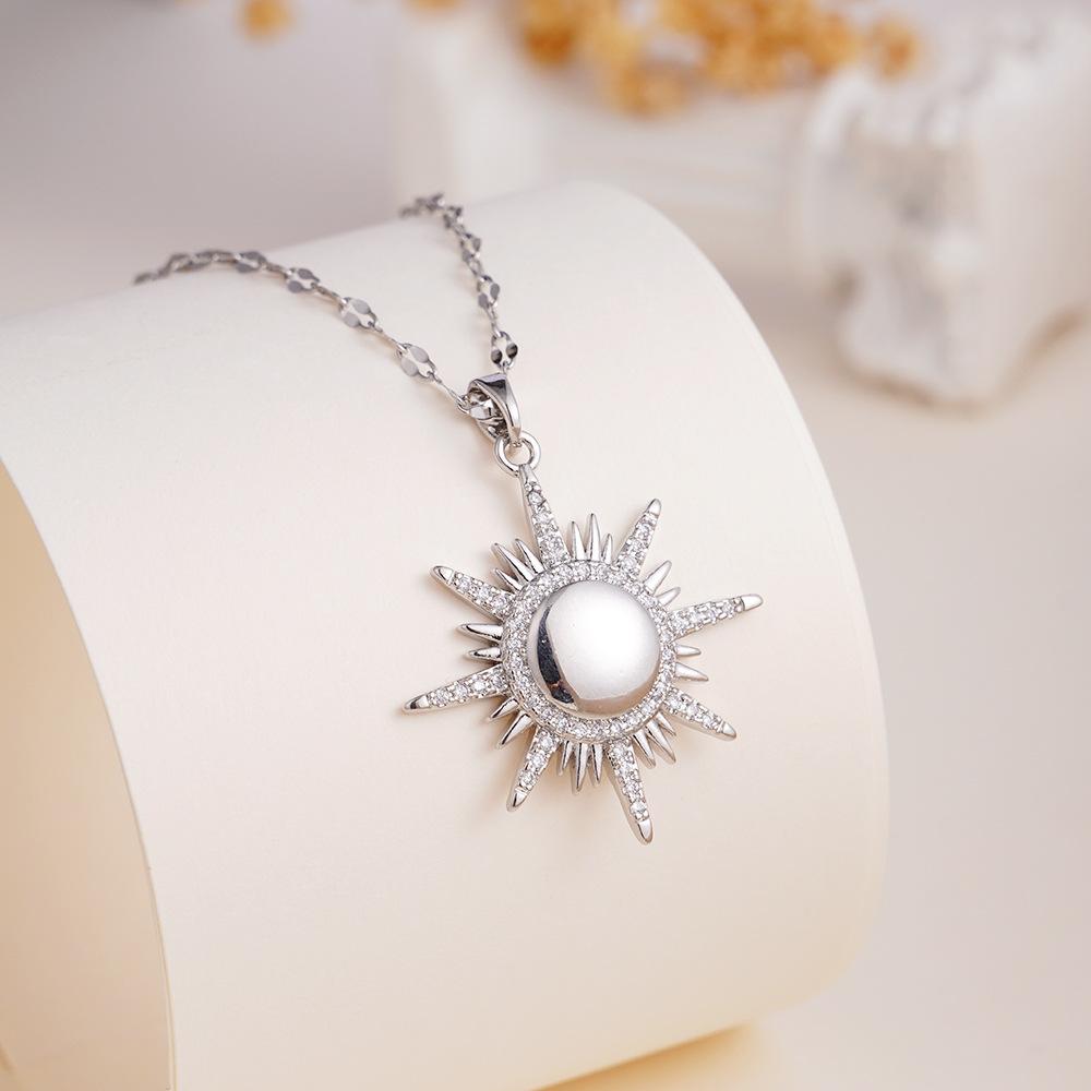 Модное Винтажное Ожерелье-Кулон с Цирконом в Виде Солнца и Звезды для Женщин и Мужчин Крутая Мода Ювелирные Изделия на Нержавеющей Стали Подарки для Друзей