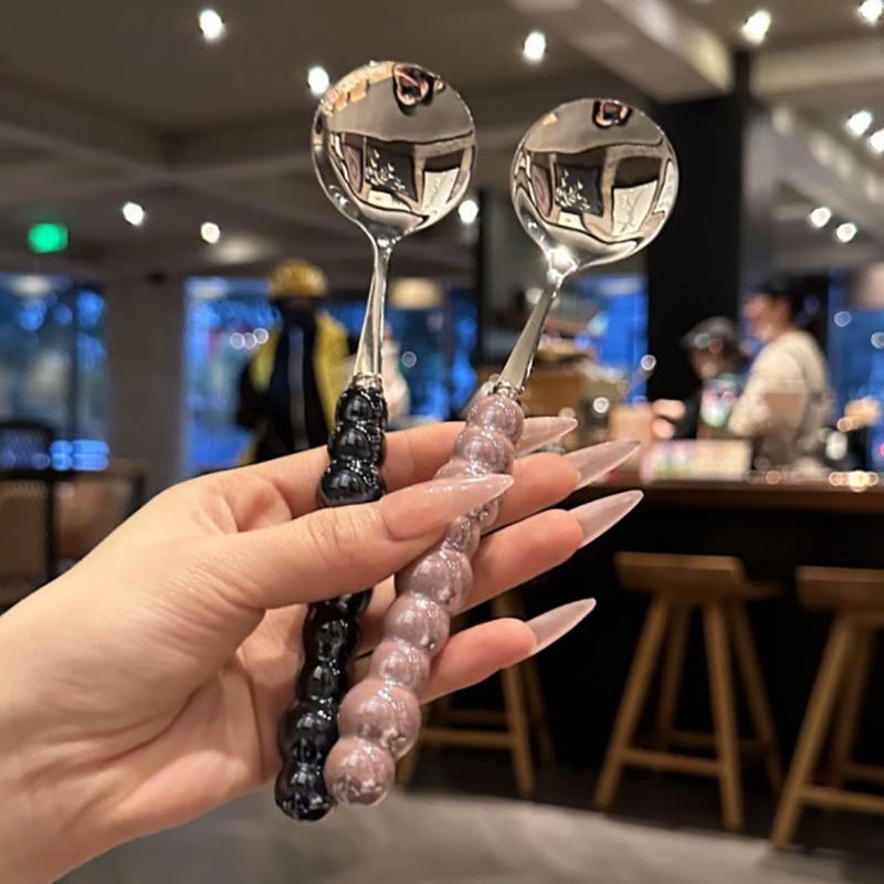 Набор столовых приборов Boss Lady Pearl с керамическими ручками и из нержавеющей стали 304 - Высококлассный стиль INS