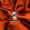 Rainbow Calsilica Gemstone 925 Sterling Silver Plated Handmade Ring NST-J2H1506