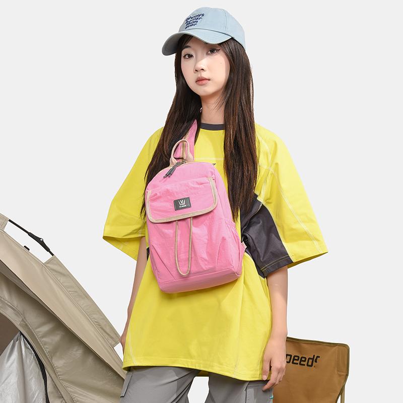 Waterproof Backpack with Front Pocket Nylon Solid Color Casual Backpack