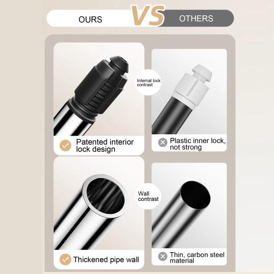 Натяжной карниз для штор, регулируемый, расширяемый, без сверления, нескользящий, из нержавеющей стали, дверной проем, окно, шкаф