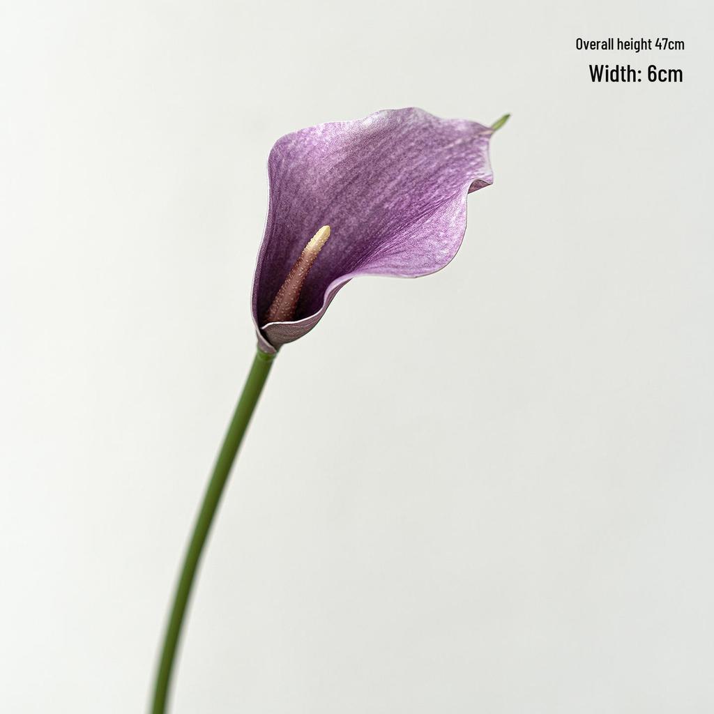 Premium EVA Calla Lily Faux Flower with 47cm Long Stem for Wedding Bouquets & DIY Arrangements