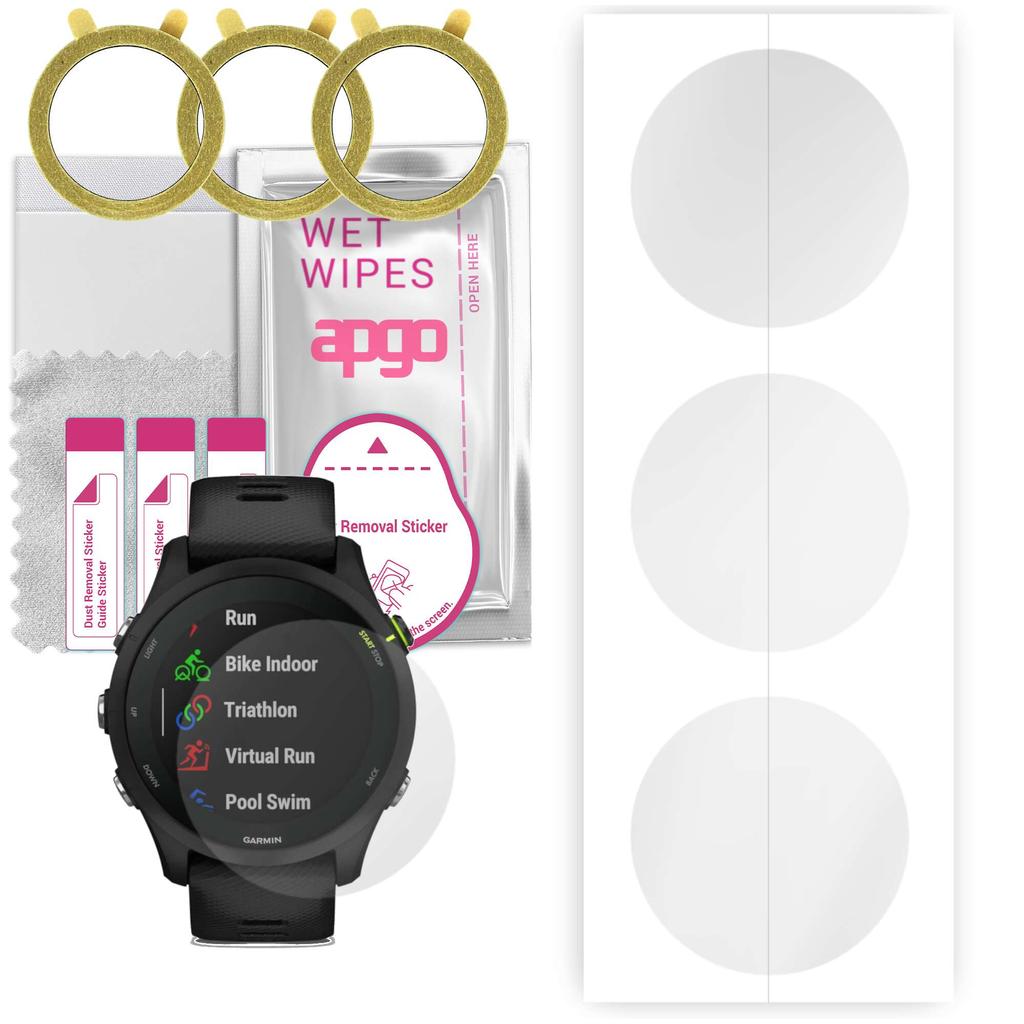 3x гидрогелевая защитная пленка apgo для Garmin Forerunner 255 Music, гидрогелевая пленка, с позиционирующим слоем, простая установка