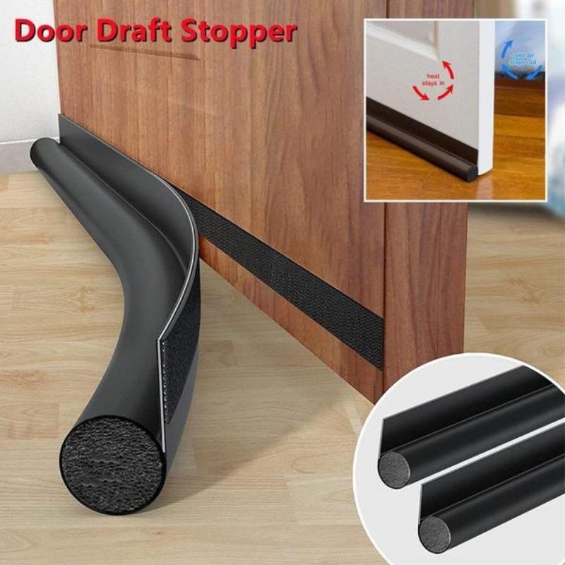 DIY Single Side Door Seam Draft Stopper Adjustable Wear-resistant Leather Door Seal Strip