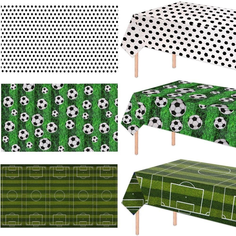 Disposable Football Theme Tablecloth Plastic Soccer Banner Soccer Table Cover Table Decor