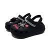 Crocs Классические тихие клоги Черный Розовый Ягодный ЭВА Jinling Chaochuang Бант Темный цвет Сладкие Крутые Дырявые туфли Женские Черные