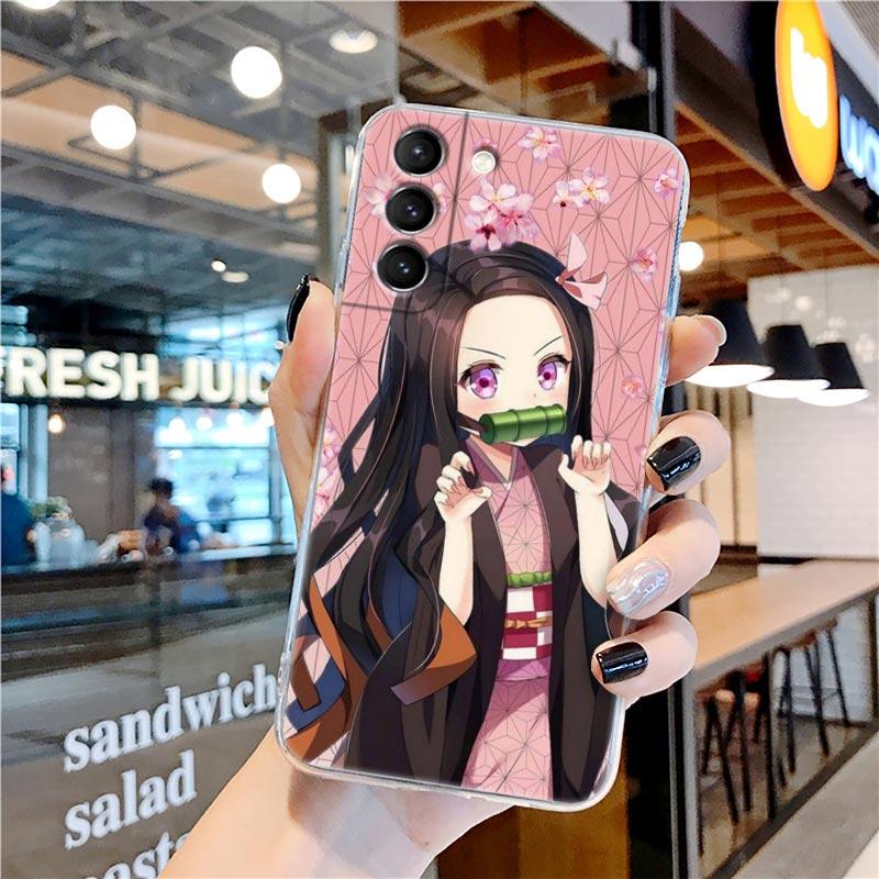 Прозрачный чехол Kamado Nezuko Kimetsu No Yaiba Demon Slayer для Samsung Galaxy S22 S21 S20 FE S 22 Ultra S10 E S9 Plus 5G, чехол