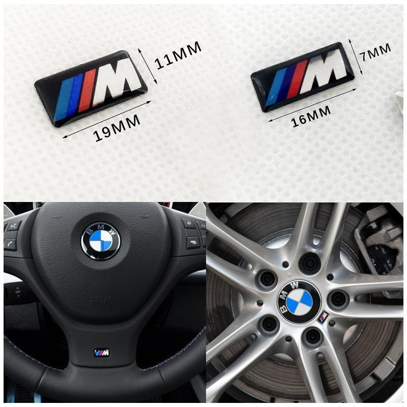 4pcs 16mm 17mm 19mm Logo M Emblem Steering Wheel Badge Rims Sticker For BMW E39 E46 E36 E87 E60 E90 F30 F20 X3 X5 X6 Accessories