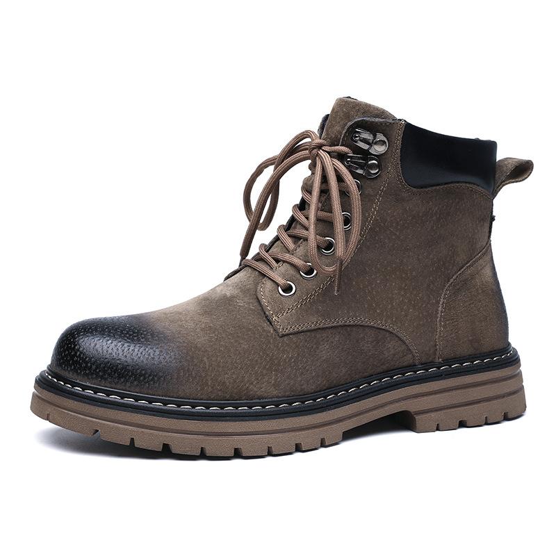 2025 инструменты ботинки Мартин мужские и женские ботинки с высоким берцем кожаные дышащие альпинистские ботинки средней высоты с увеличением роста короткие ботинки 6002-W