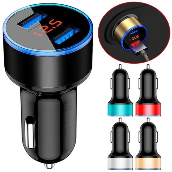 3.1A двойной USB 2 порта ЖК-дисплей 12-24 В розетка автомобильное зарядное устройство