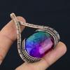 Rainbow Solar Quartz Gemstone Pure Copper Wire Wrapped Designer Handmade Pendant Jewelry For Gift