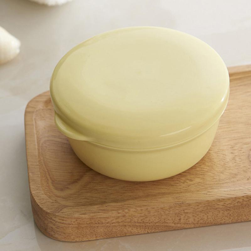 1Pc Circular Soap Box Creative Pp Waterproof Sealed Portable Soap Box Cover Drainage Soap Rack Supplies