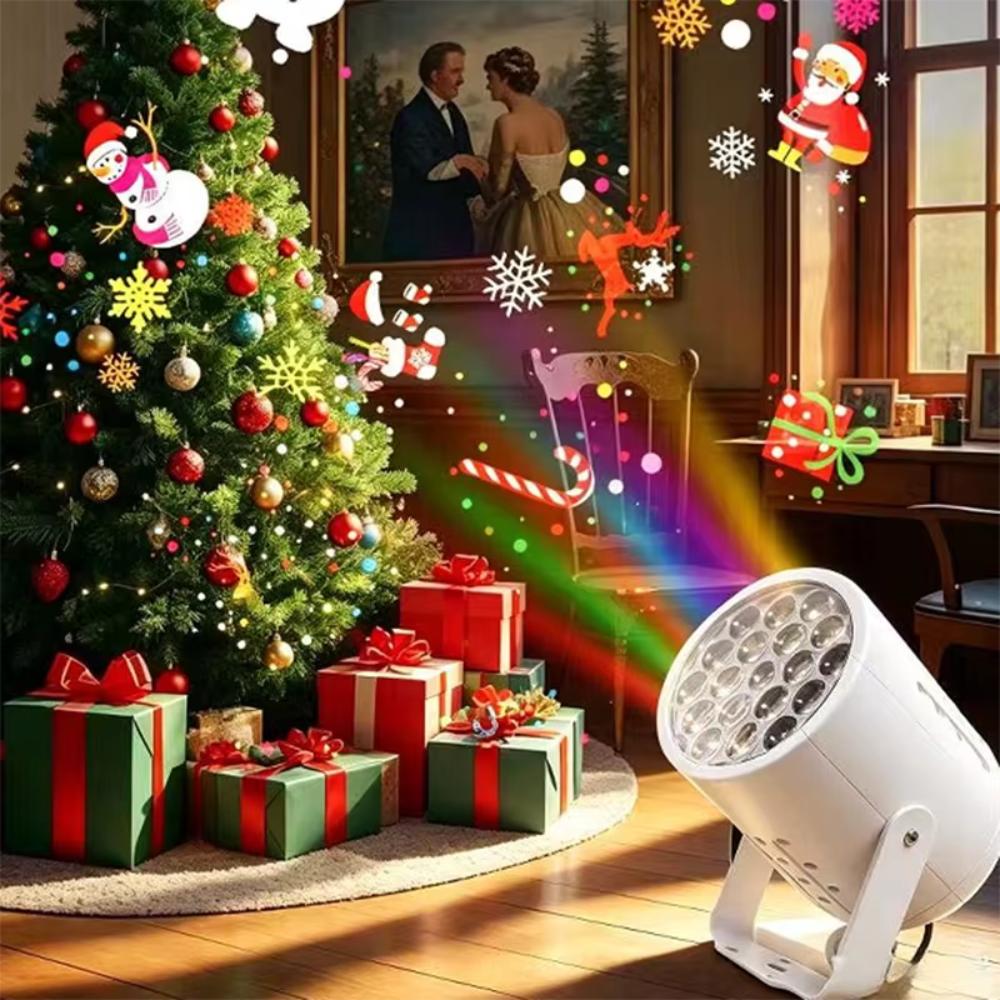 360 Degree Rotating Christmas Projector Light USB Powered Atmosphere Lamp Bedroom