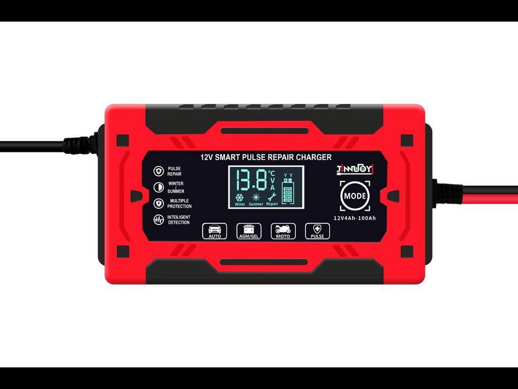 12 В интеллектуальное импульсное зарядное устройство для ремонта аккумуляторов мотоциклов, яхт и автомобилей