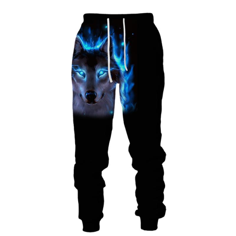 Повседневные брюки с 3D принтом волка, мужская спортивная одежда, длинные брюки, мужские уличные спортивные штаны, мужские брюки в стиле хип-хоп