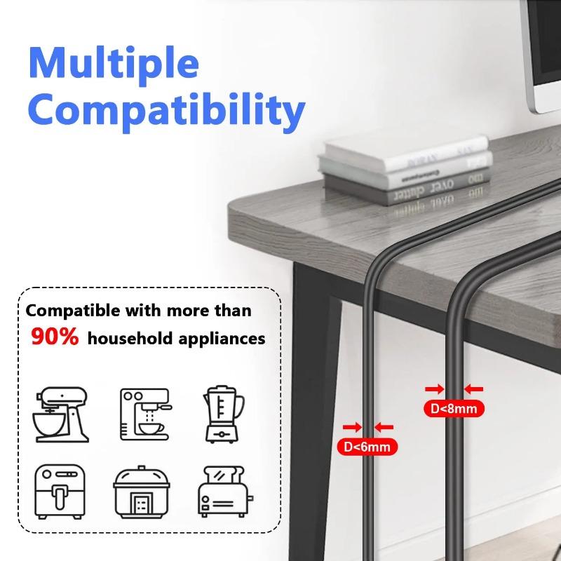 2pcs Household Kitchen Storage Wire Winder Traceless Plug Fixed Power Cord Organizer Cable Management Home Storage Tools