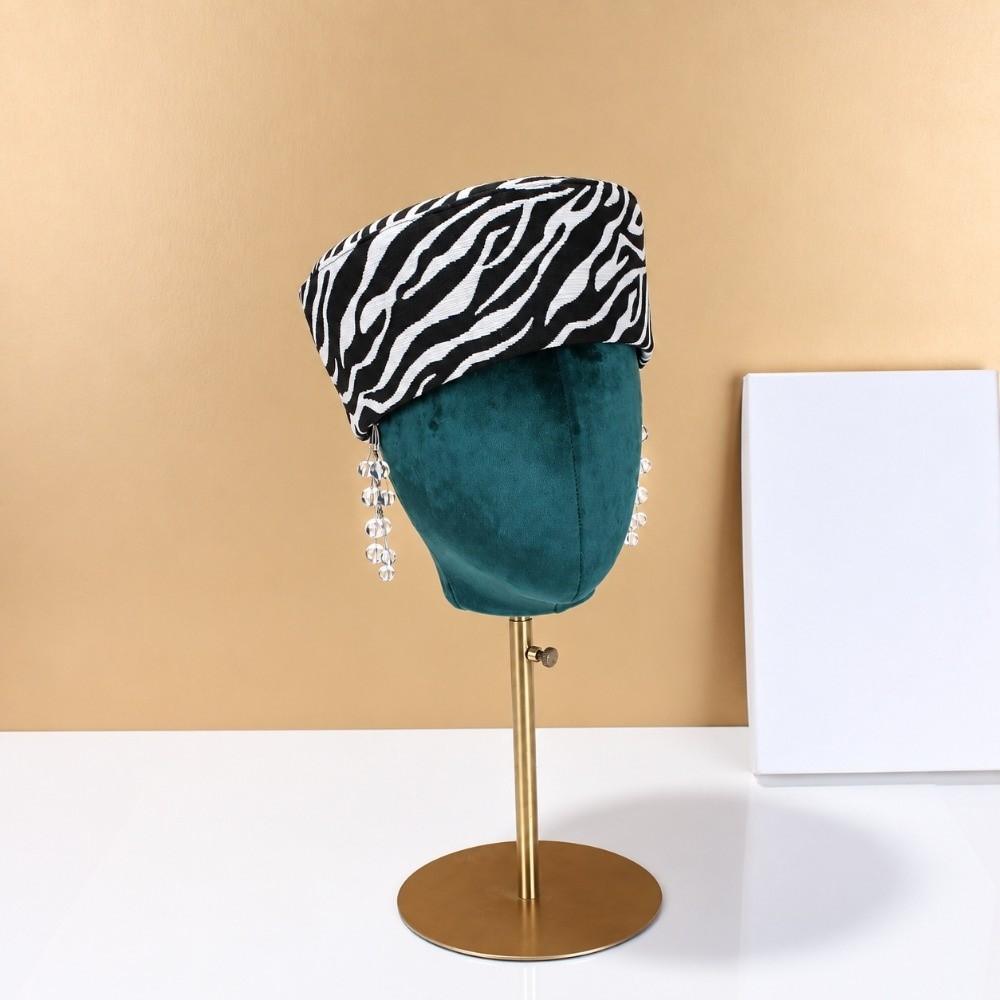 Warm Zebra Print Beret Hat Soft Vintage Beret Hat Durable Women Pillbox Hat Daily Commuting