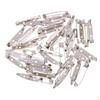 100pcs Bar Pins Metal Brooches Name Badge Back Clasp Party DIY Findings Silver - Silver, 2.5cm