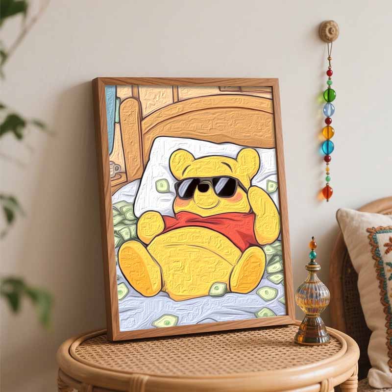 Disney oil painting handmade diy Winnie the Pooh cool style gifts home decorations