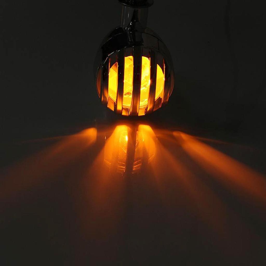 Комплект из 2 шт. поворотников типа «пуля» TASWK для мотоцикла, изготовленных на заказ, янтарного цвета (Серебряный)