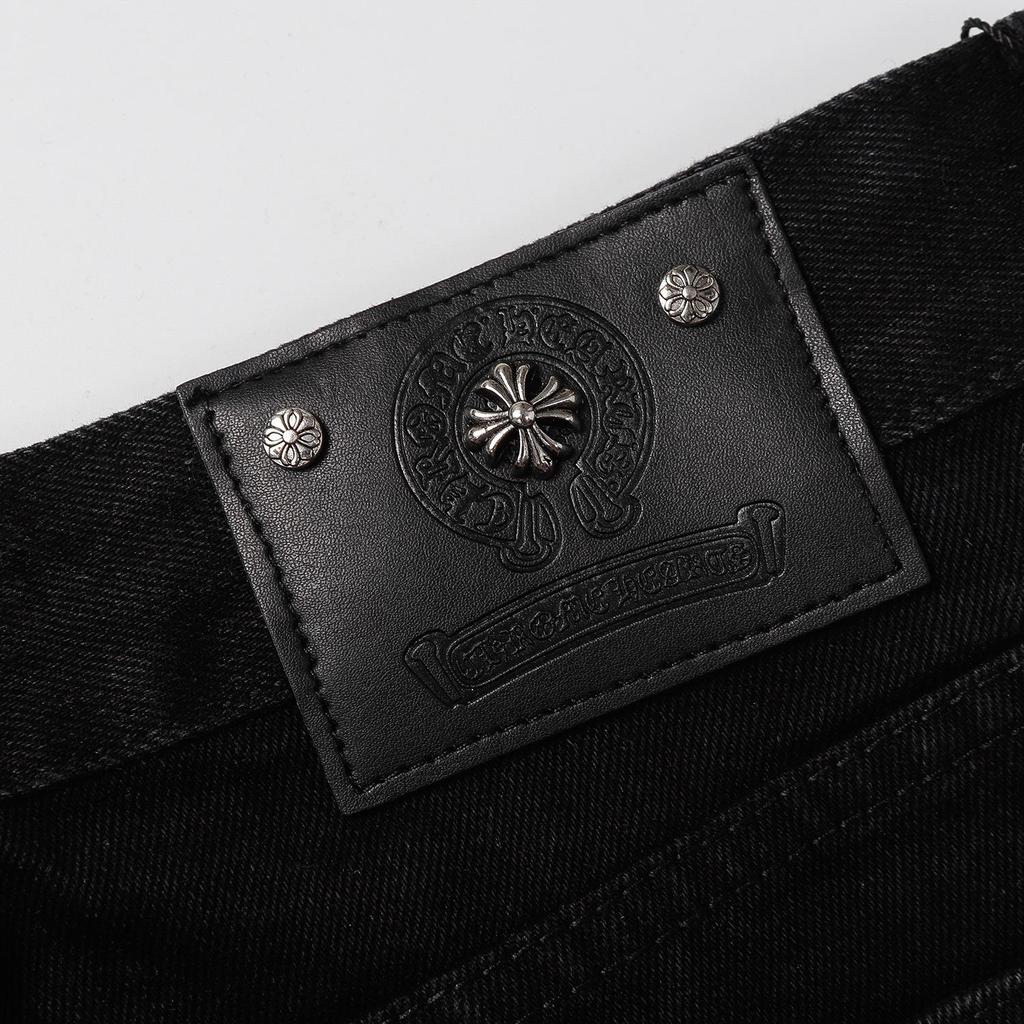 9930 CHROME HEARTS Мужские и женские модные джинсы в американском стиле с тканевыми нашивками, повседневные и модные брюки в стиле хай-стрит