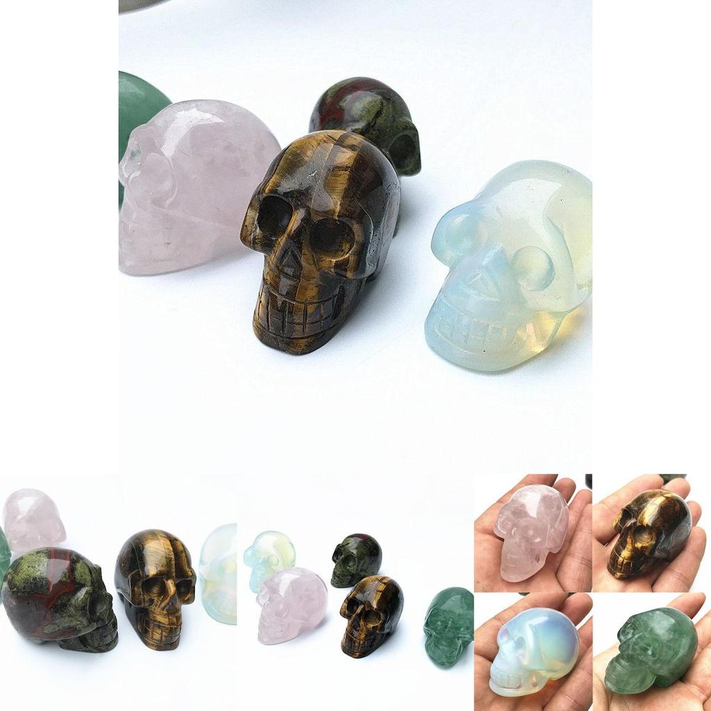 Quartz 5cm Natural Crystal Skull Carved Skull Reiki Healing Sculpture Decor