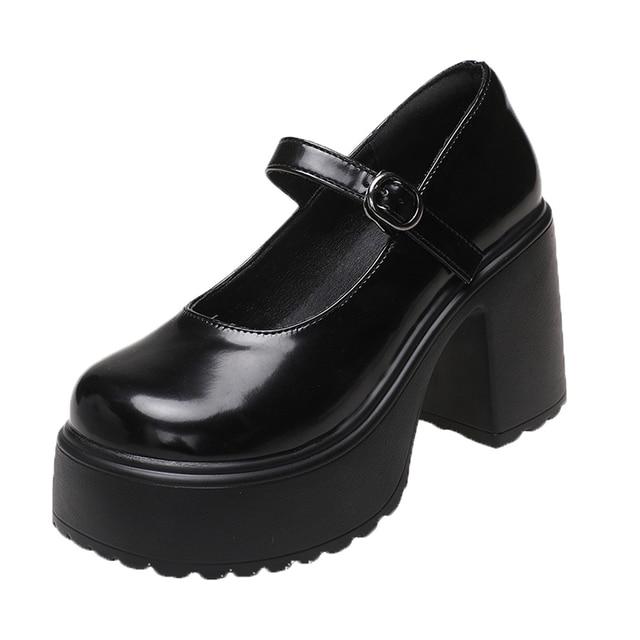 Women's Fashion Platform Pumps Super High Heels Buckle Strap Mary Jane Shoes Goth Party