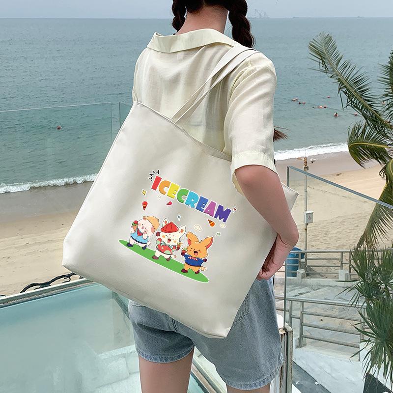 Холщовая сумка женская сумка через плечо студенческая сумка большая вместительная ручная сумка из холста