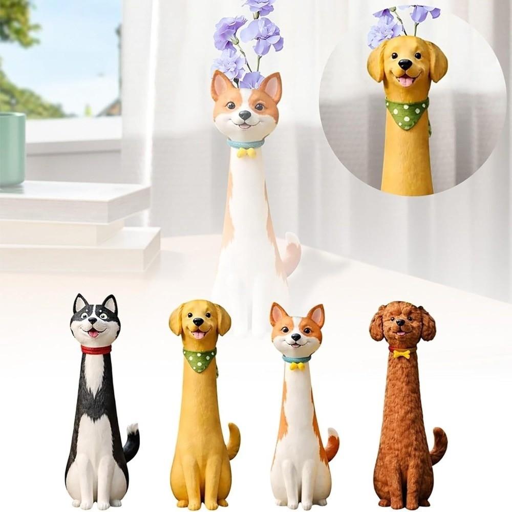 Handmade Dog Flower Vase Cartoon Animal Planter Modern Animal Flower Holder Home Decor