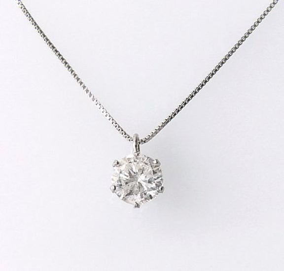 Коробка для тебя и платиновое ожерелье с бриллиантами Pt900, подвеска UP, одинарный SI2, класс G, цвет спереди и сзади, хороший [Jewelry Me] 0,20 карата огранки/4084 [камень, соответствующий месяцу рождения