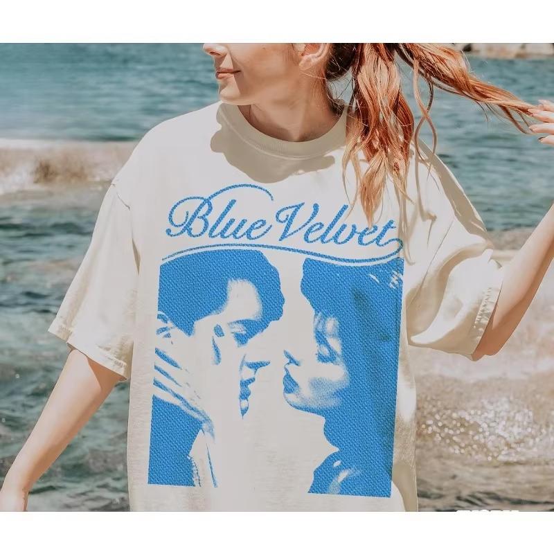 2026 Blue Velvet Movie Theme T-shirt Summer New Y2K Cotton Casual Fashion Men's Clothing and Women's Clothing T-shirt