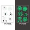 Children's Halloween Luminous Temporary Tattoo Sticker Waterproof Sweat Green 3D Spider Tattoo Sticker Face Arm Body Fake Tattoo