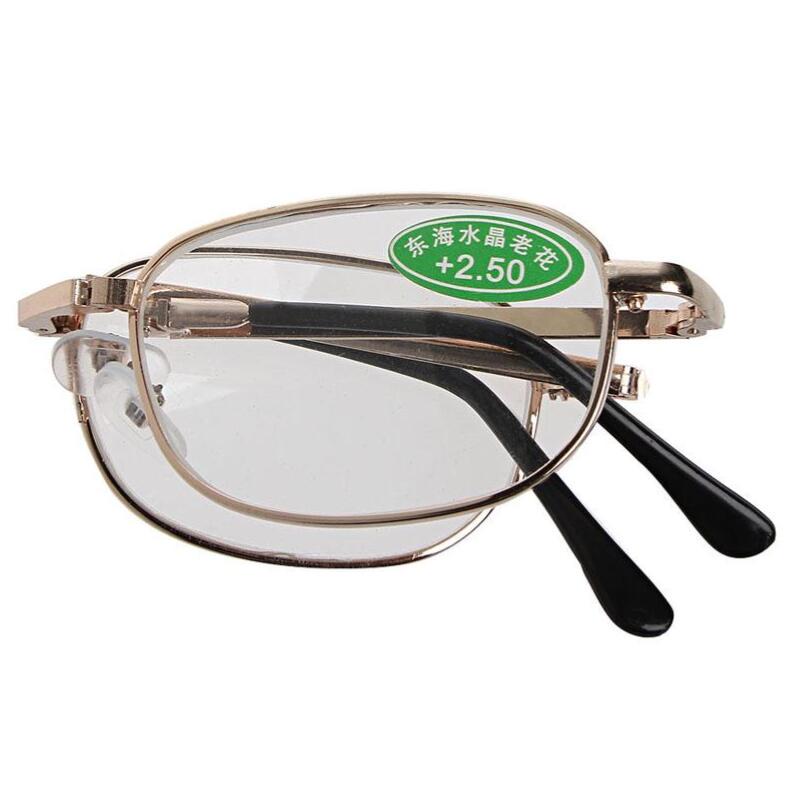 Складной металлический полнокадровый футляр для очков для чтения, очки от +1,00 до +4,00, 1 комплект