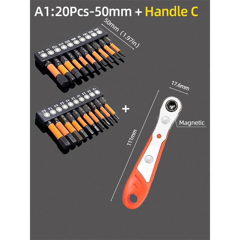 Набор отверточных бит с шестигранной головкой 50/100 мм, метрический, дюймовый, магнитный, S2, 1/4" шестигранный, Аллен, сверла, трещоточная рукоятка, ручные инструменты