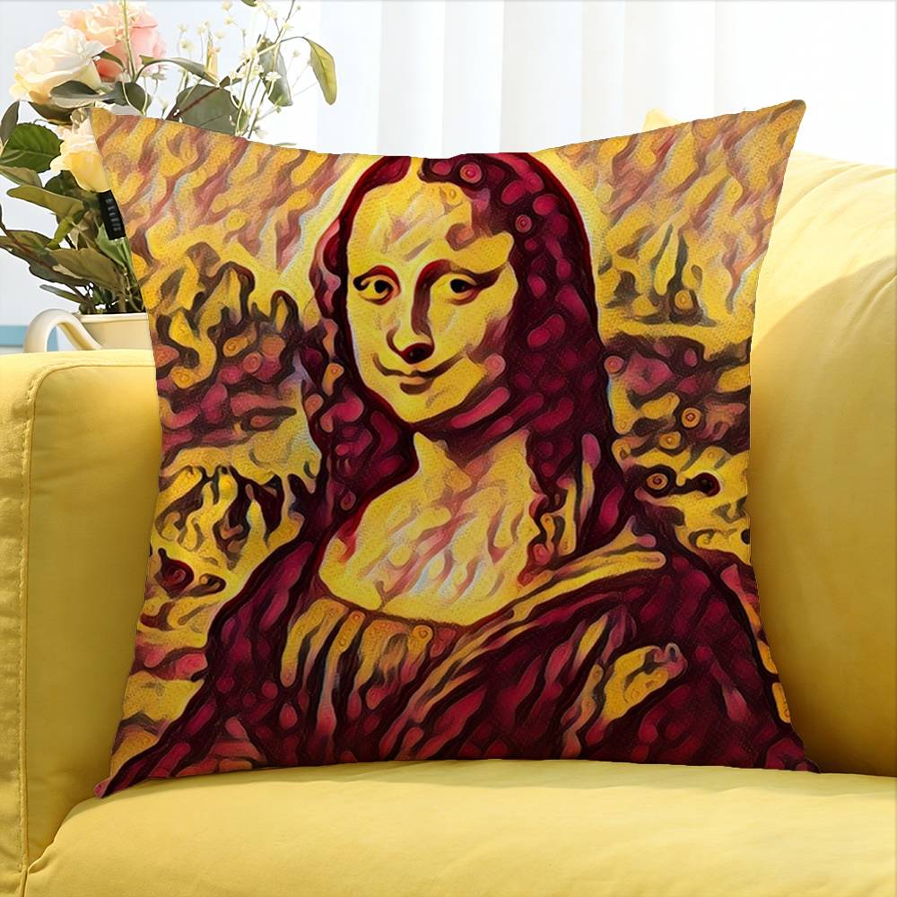 Mona Lisa Funny Meme World Various Sizes Square Pillow Case For Car Home Bedchamber Decor