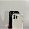 Волнистый узор, сплошной кремовый чехол для iPhone 16 15 14 13 12 11 Pro Max Mini, прозрачный, желтый, устойчивый, пара, белый, прозрачный чехол для телефона