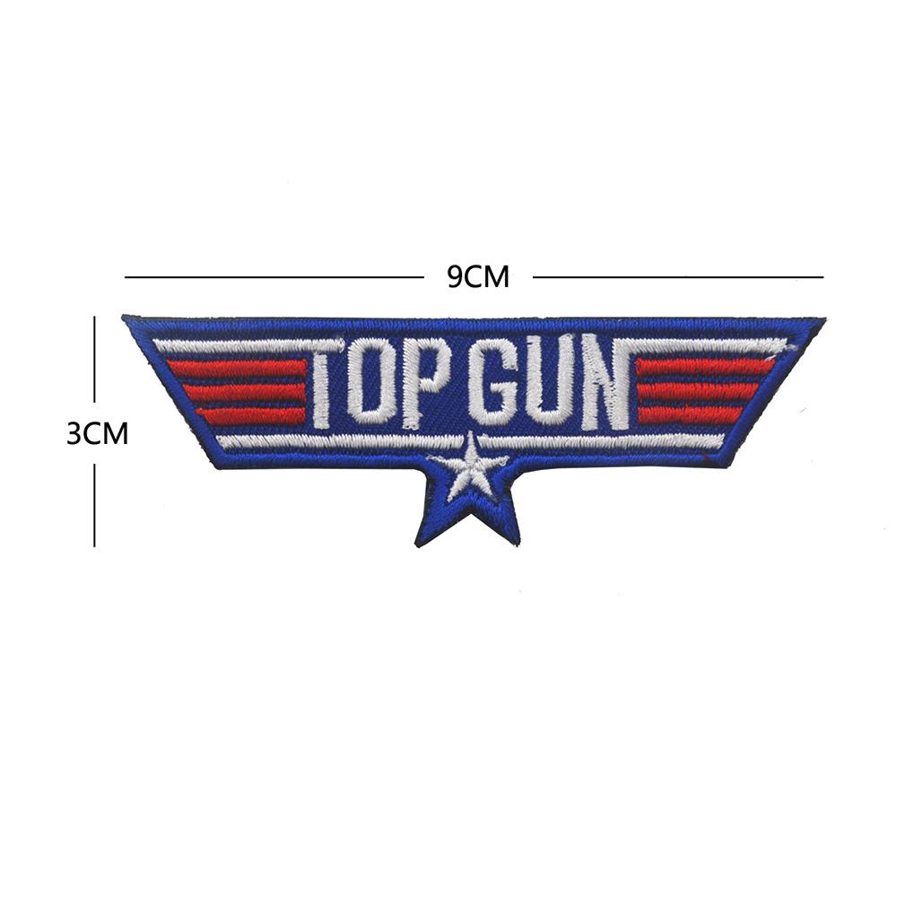 Тканевая нашивка с вышивкой самолета Top Gun, на липучке, повязка на руку для использования на открытом воздухе