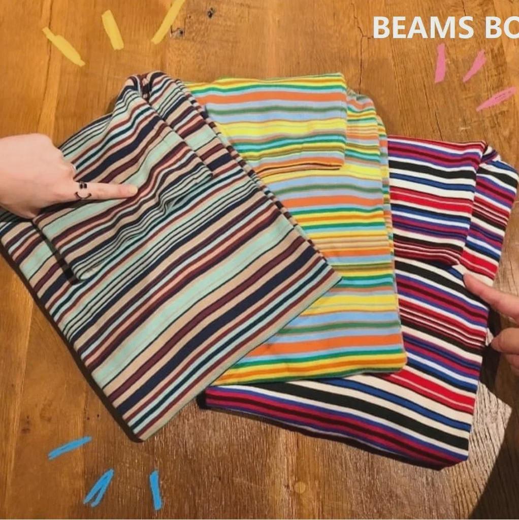 Женская японская ретро-полосатая флисовая водолазка: Длинный рукав, свободный крой, для осени и зимы