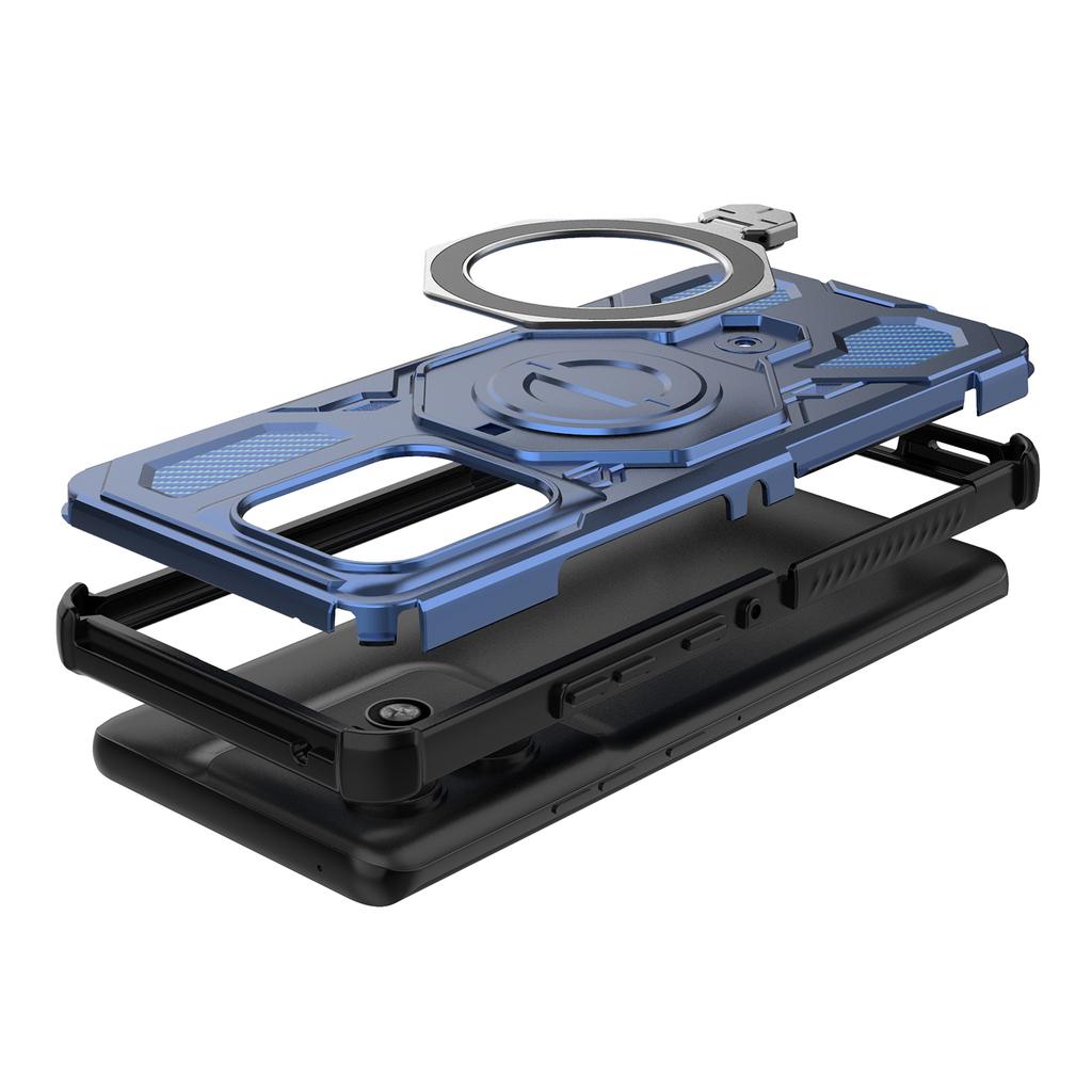 Магнитный чехол для Motorola Edge 50 Pro 5G, вращающаяся металлическая подставка, задняя крышка телефона из ПК+ТПУ