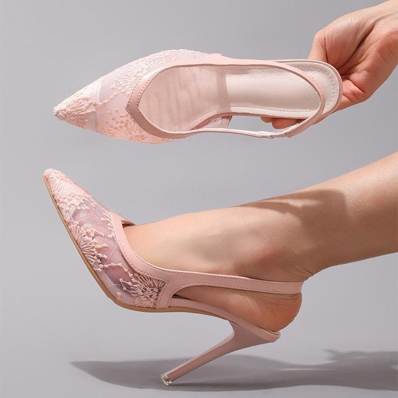 Модная Роскошная Белая Кружевная Обувь на Супер Высоком Каблуке для Женщин Осенние Элегантные Остроносые Банкетные Свадебные Туфли Бренд Женские Шпильки