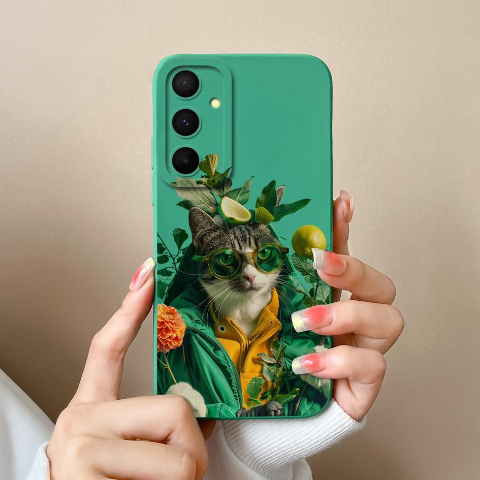 Чехол для Samsung Galaxy A55 S22 S23 M34 A05 A15 C55 F15 S24, чехол для телефона с милым кроликом и мультяшным узором, жидкий силиконовый противоударный бампер для Samsung