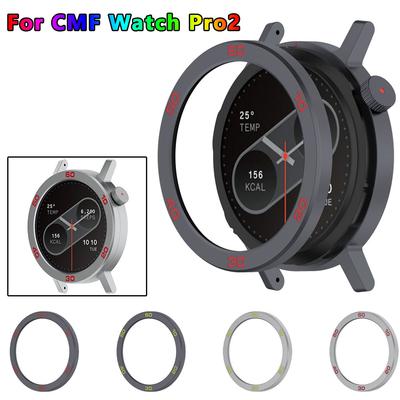 Металлическое кольцо-безель + Закаленная пленка для CMF Watch Pro2 Чехол-накладка Кольца Защита Спортивные чехлы CMF Watch Pro 2 Защитник