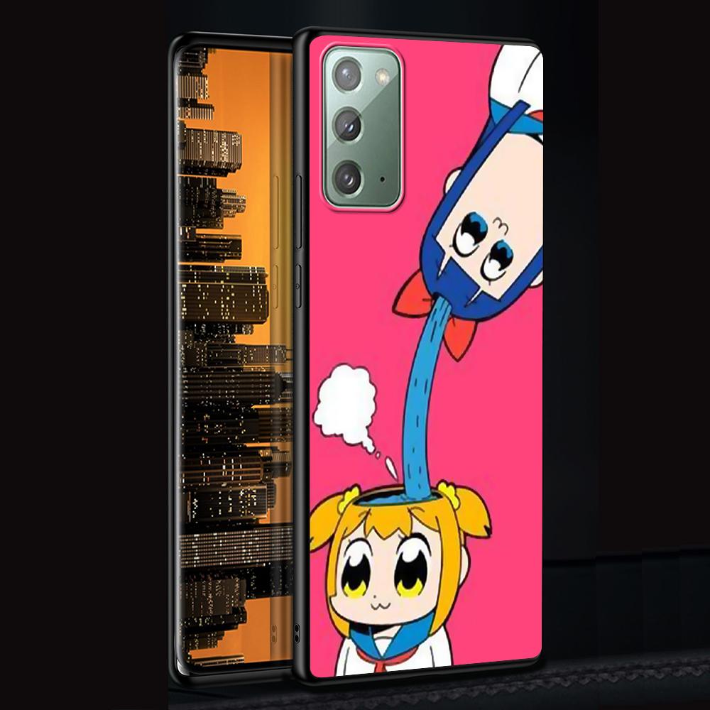 Аниме чехол Pop Team Pipi для Samsung Galaxy Note 20 Ultra 10 Lite 9 8 A53 A52 A12 S22 S21 FE S20 Plus Силиконовый черный чехол для телефона