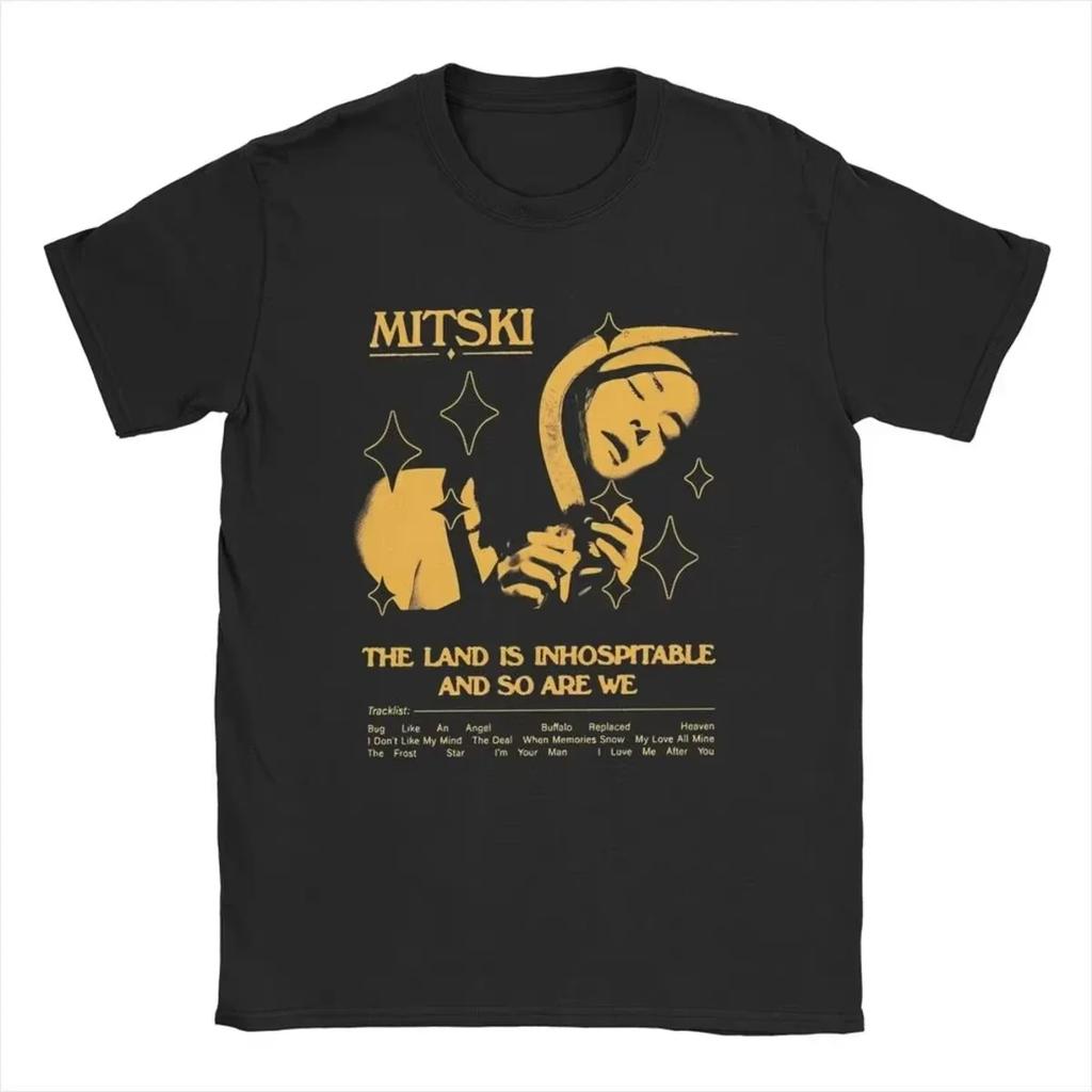 Mitski Music Романтическая футболка Альбом Шик Харадзюку Одежда Потрясающая футболка с коротким рукавом и круглым вырезом Летние футболки Свободная#Цвет(2)