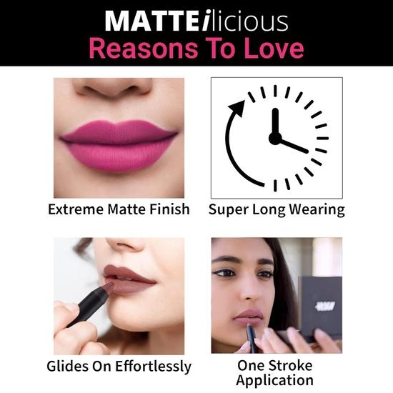 Помада-карандаш для губ Nykaa Matte-illicious с бесплатной точилкой - Lacy Luck 10