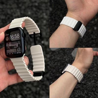 Совместимый силиконовый магнитный ремешок для Apple Watch Ultra и iWatch Серии 7-10