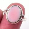 Кольцо из чистого серебра 925 пробы с натуральным розовым опалом, размер 7, F8h59